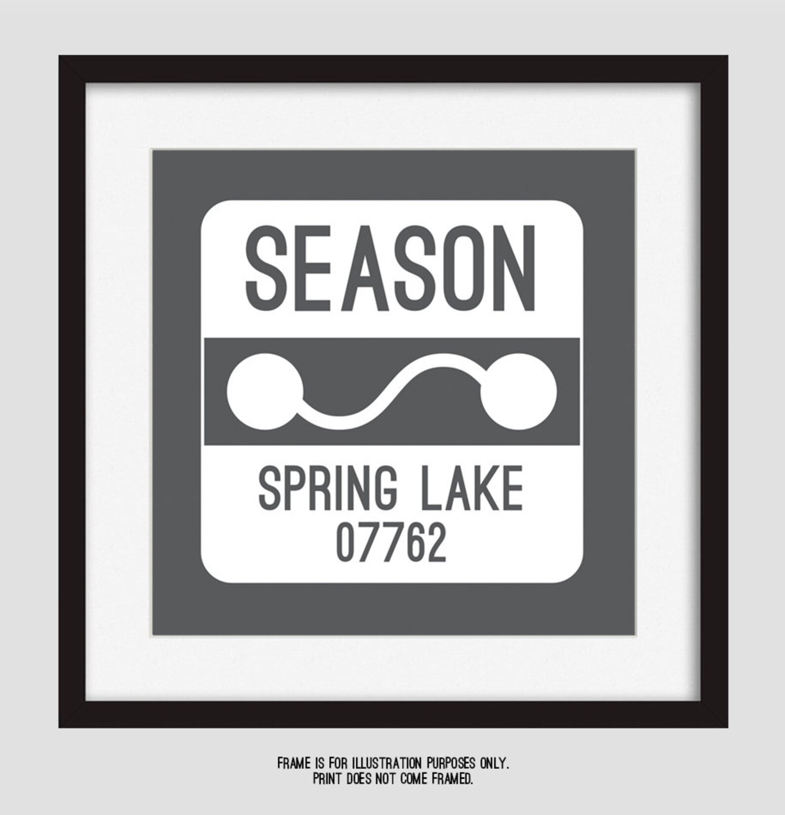 Spring Lake NJ Beach Badge Art Print Your Choice of Etsy