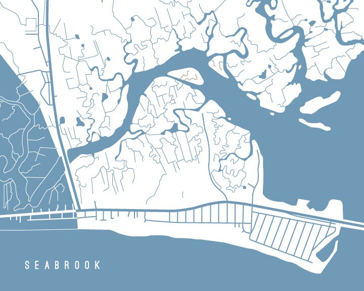 Seabrook NH mapa grabado de arte su elección de tamaño y Etsy España