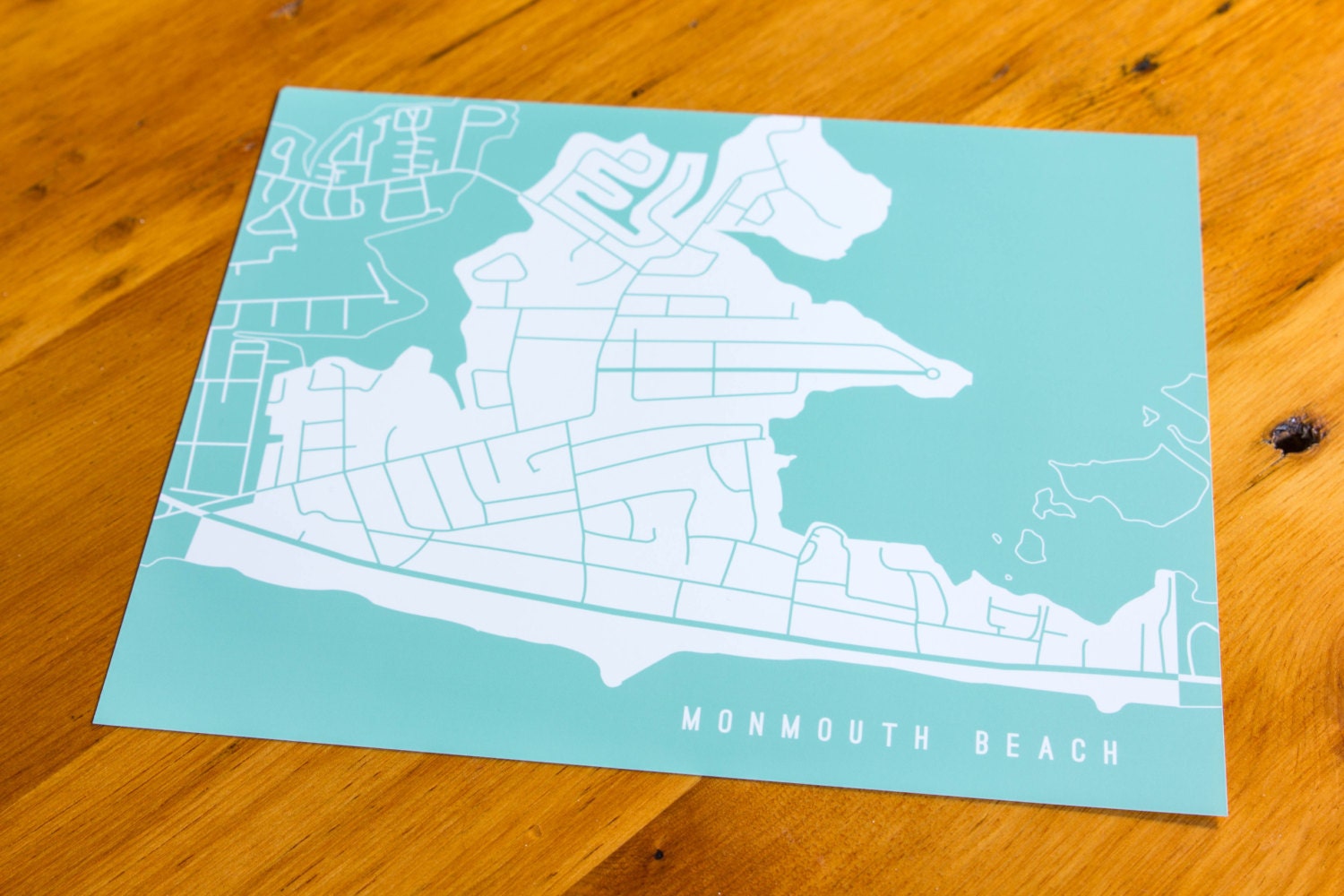 Monmouth Beach, NJ Map Art Print Your Choice of Size & Color Etsy