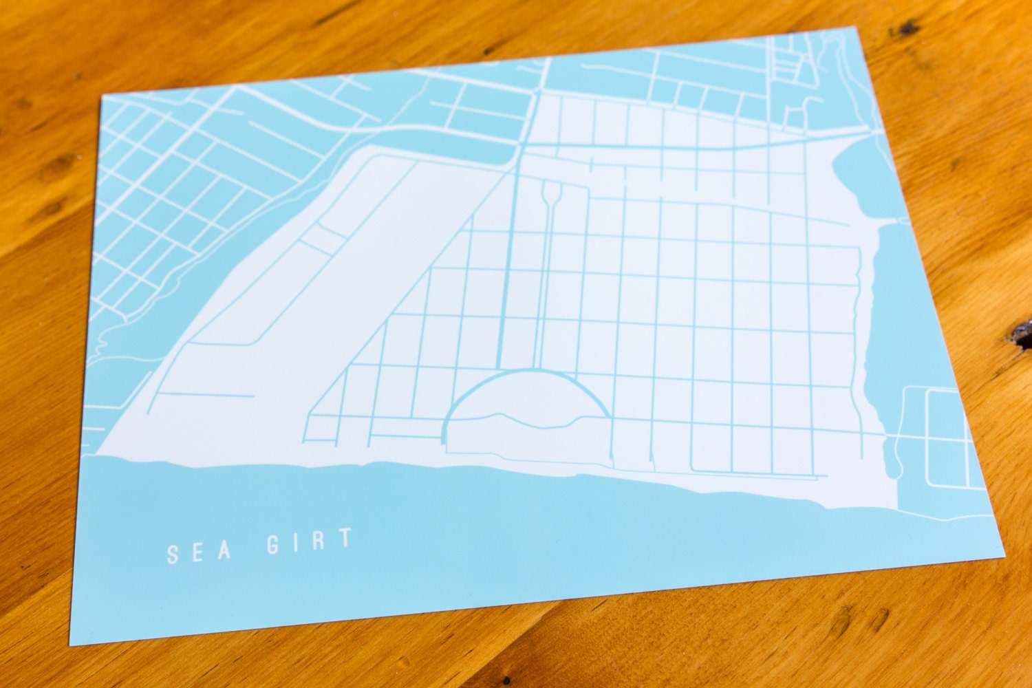 Sea Girt NJ Map Art Print Your Choice of Size & Color Etsy