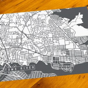 Toms River, NJ - Map Art Print - Your Choice of Size &amp; Color! - Etsy