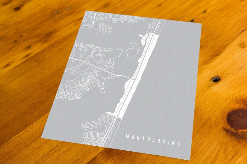 Mantoloking, NJ Map Art Print Your Choice of Size & Color Etsy