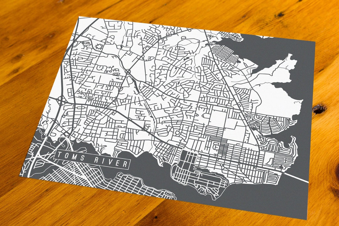 Toms River, NJ - Map Art Print - Your Choice of Size &amp; Color! - Etsy