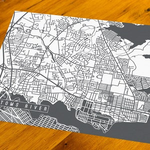 Toms River, NJ - Map Art Print - Your Choice of Size &amp; Color! - Etsy