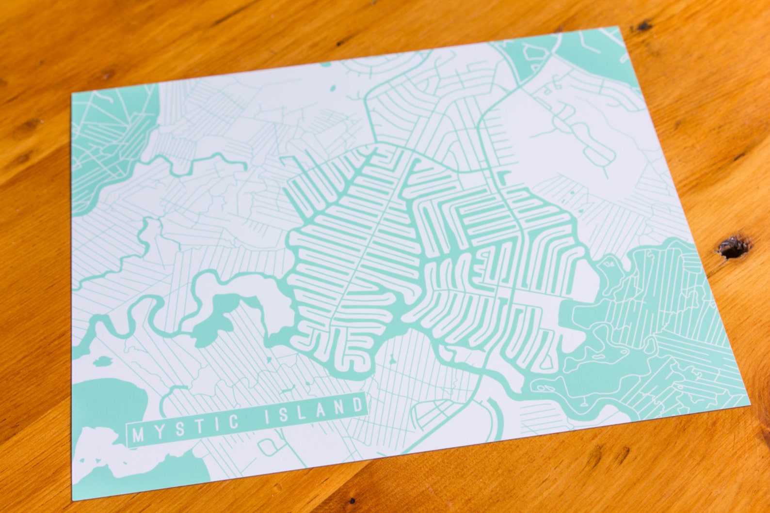 Mystic Island, NJ Map Art Print Your Choice of Size & Color Etsy