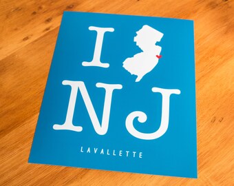 Lavallette, NJ - I Heart NJ - Art Print  - Your Choice of Size & Color!