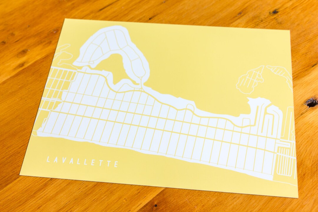 Lavallette NJ Map Art Print Your Choice of Size & Color Etsy