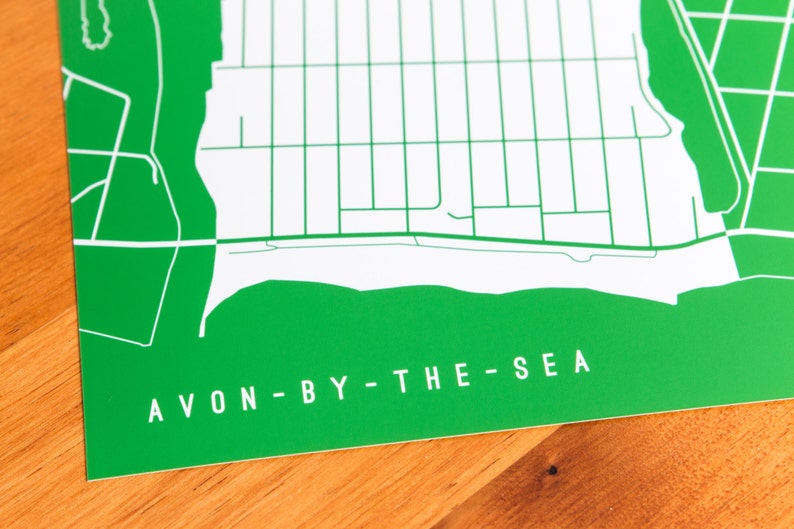 Avonbythesea, NJ Map Art Print Your Choice of Size & Color Etsy