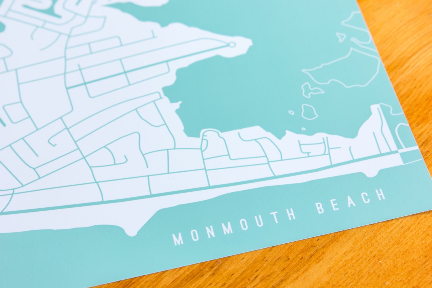 Monmouth Beach, NJ Map Art Print Your Choice of Size & Color Etsy