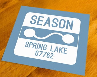 Spring Lake, NJ - Beach Badge - Art Print  - Your Choice of Size & Color!