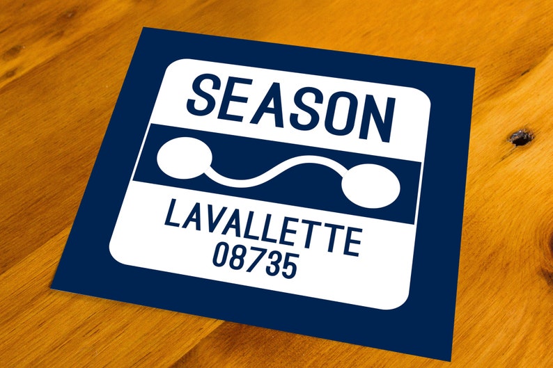 Lavallette, NJ Beach Badge Art Print Your Choice of Size & Color Etsy