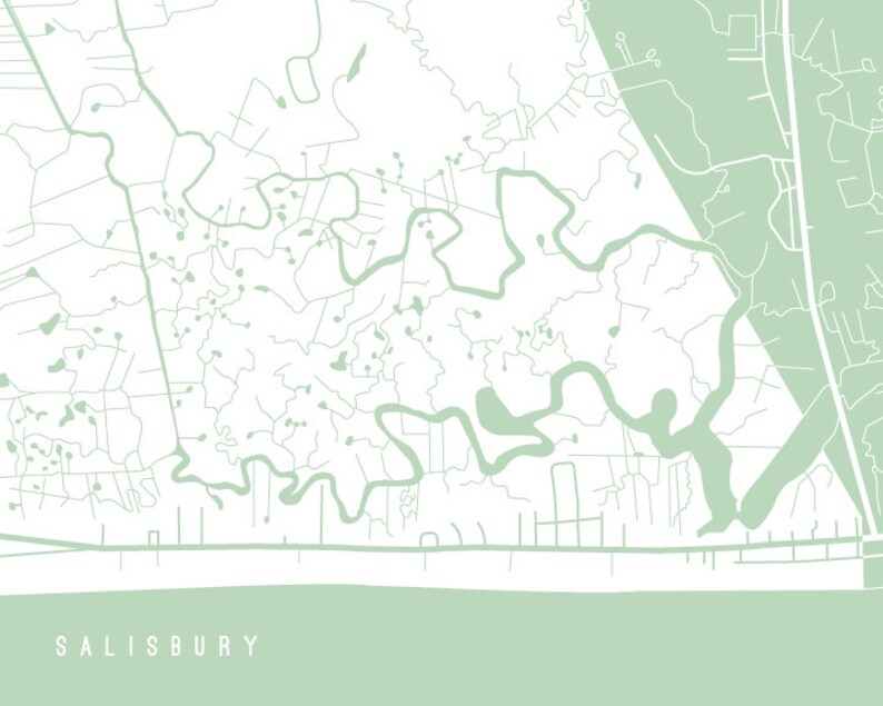 Salisbury MA Map Art Print Your Choice of Size & Color Etsy