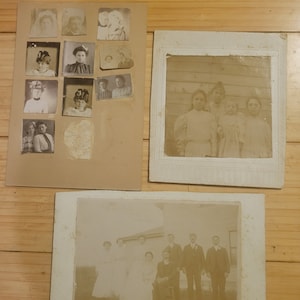 Lot von 1890er Fotos und Werbekarte
