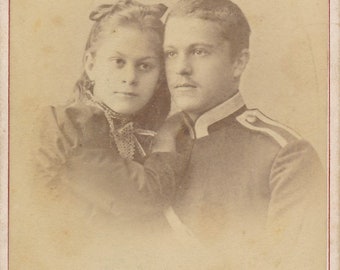 Young Military Man and Maybe Sister In Russian Area CDV