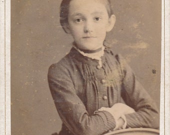 Mousey Young Girl Somewhere In Eastern Block 1900's CDV