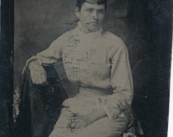 Seated Young Lady 1870's Tintype