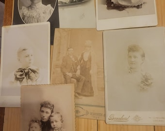 Lot of 7 Family Photos from 1890's