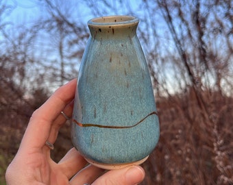 Handmade ceramic bud vase, funky pottery decor