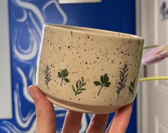 Handmade ceramic cup, funky pottery