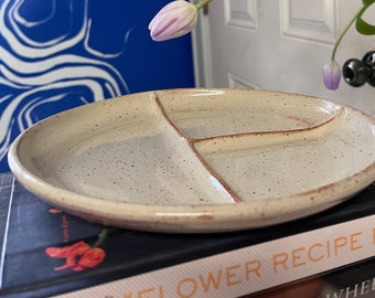 Handmade ceramic snack plate, pottery plate, dinnerware