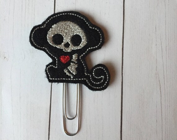 Skeleton Monkey planner Clip/Planner Clip/Bookmark. Monkey Planner Clip. Skeleton Planner Clip.