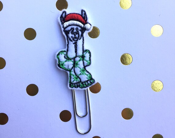 Christmas Llama planner Clip/Planner Clip/Bookmark. Llama Planner Clip. Christmas Planner Clip. Holiday Planner Clip