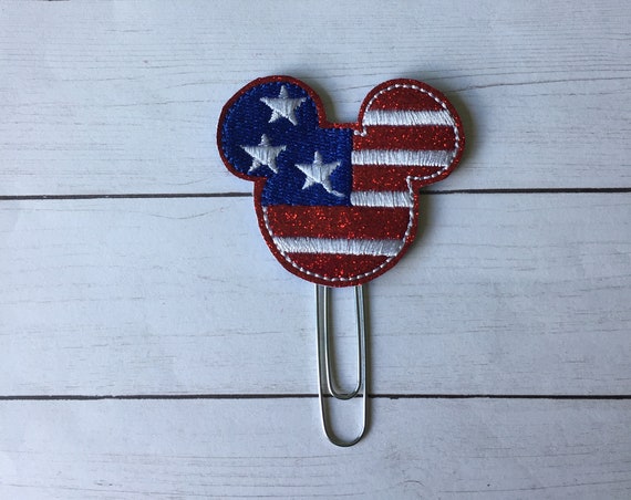 Mr Patriotic Mouse planner Clip/Planner Clip/Bookmark. Patriotic Planner Clip. 4th of July Planner Clip. Independence Day Planner Clip