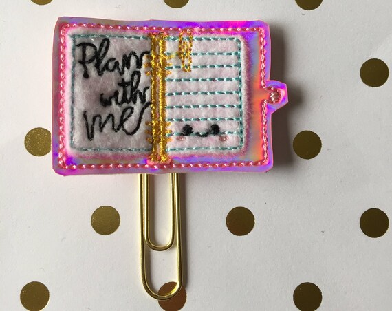 Plan With Me planner Clip/Planner Clip/Bookmark. Planner Clip. Notebook planner clip. Paper planner clip. Holographic Planner Clip