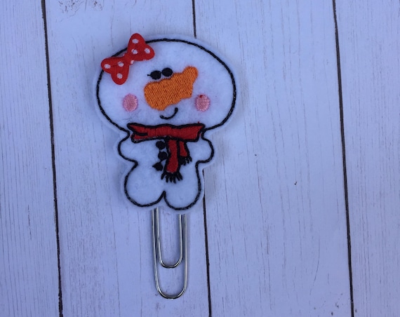 Artsy Snowman Planner Clip/Planner Clip/Bookmark. Snowman Planner Clip. Rose Gold Planner Clip. Holiday planner clip. Christmas planner clip