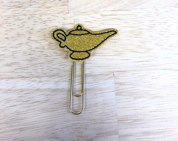 Glitter Vinyl Genie Lamp Planner Clip/Planner Clip/Bookmark. Jasmine Planner Clip. Aladdin Planner Clip. Genie Planner Clip