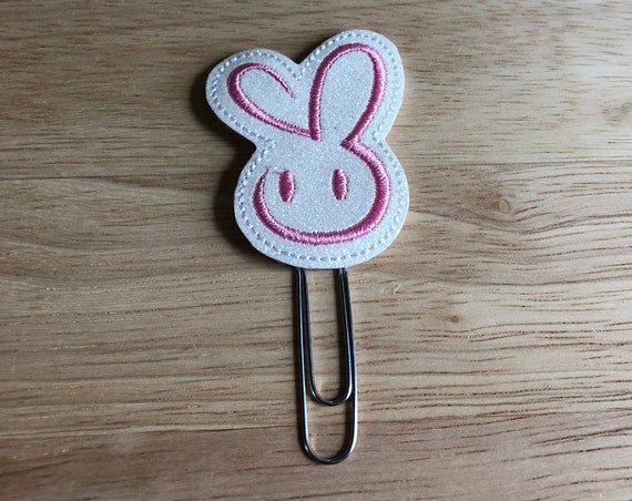 Glitter Vinyl Pink Bunny Planner Clip. Easter Planner Clip. Bunny Planner Clip. Happy Easter Planner Clip. Spring Planner Clip.