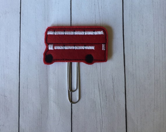 Double Decker Bus Clip/Planner Clip/Bookmark. London Planner Clip. Bus Planner Clip. Double Decker Planner Clip