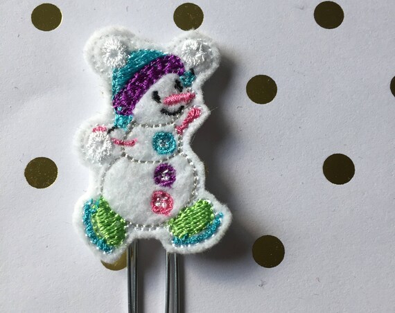 Full Body Snowman planner Clip/Planner Clip/Bookmark. Holiday planner clip. Christmas planner clip. Snowman Planner Clip