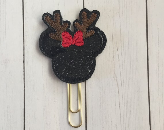 Girl Mouse Reindeer Planner Clip/Planner Clip/Bookmark. Glitter Planner Clip. Mouse Planner Clip. Reindeer Planner Clip. Christmas Clip