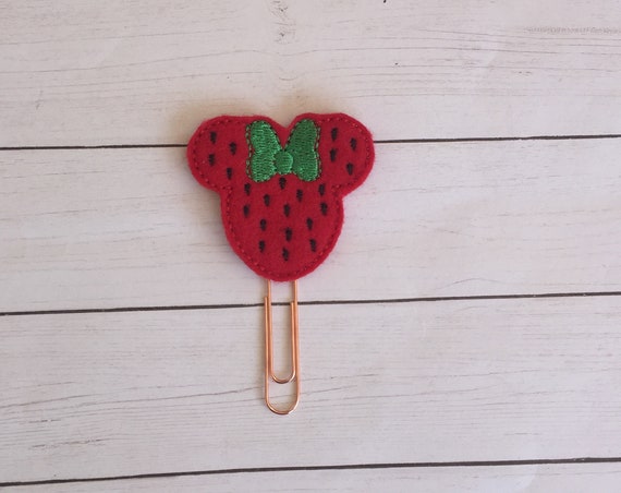 Mouse Strawberry Planner Clip. Strawberry Planner Clip. Mouse Planner Clip. Food Planner Clip. Fruit Planner Clip. Summer Planner Clip