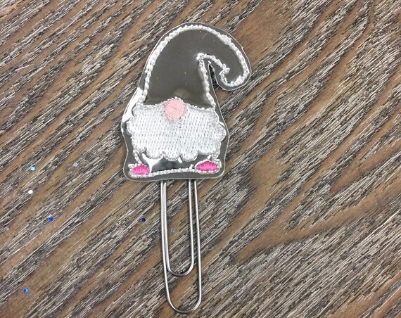 Chrome Gnome planner Clip/Planner Clip/Bookmark. Chrome Vinyl Planner Clip. Gnome Planner Clip. Silver Gnome Planner Clip