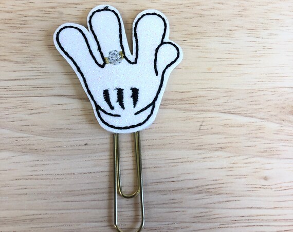 Mouse Ring Finger Planner Clip/Planner Clip/Bookmark. Ring Planner Clip. Mouse Planner Clip. Wedding Planner Clip. Engagement Planner Clip