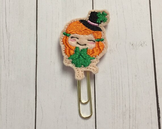 St Patrick's Girl Clip/Planner Clip/Bookmark. St Patricks Day Planner Clip. St Patty's Day Clip. St Patty's Day Girl