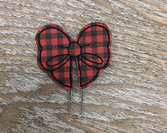 Buffalo Plaid Vinyl Bow planner Clip/Planner Clip/Bookmark. Bow Planner Clip. Buffalo Plaid planner clip. Buffalo Plaid Bow. Plaid Planner