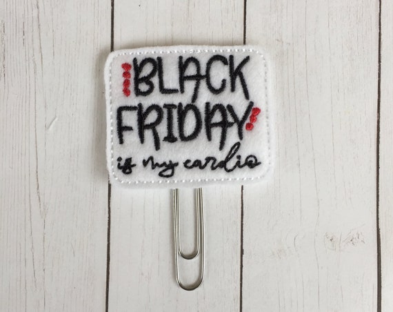 Black Friday Is My Cardio Clip/Planner Clip/Bookmark. Christmas planner clip. Holiday planner clip. Black Friday Planner Clip. Friday Clip