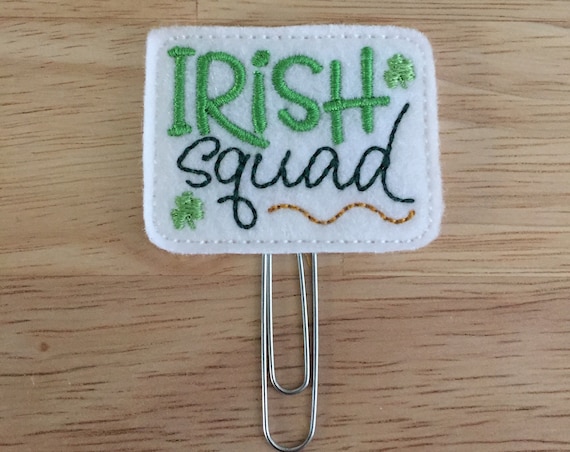 Irish Squad Clip/Planner Clip/Bookmark. Pinch Planner Clip. St Patrick's Day Planner Clip. Squad Planner Clip. Clover Planner Clip