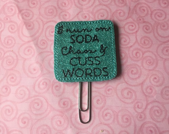 Soda & Cuss Words planner Clip/Planner Clip/Bookmark. Bow Planner Clip. Snarky Planner Clip. Cuss Planner Clip.