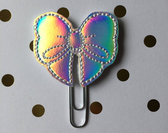 Holographic Bow planner Clip/Planner Clip/Bookmark. Bow Planner Clip. Holo planner clip. Holographic Planner Clip