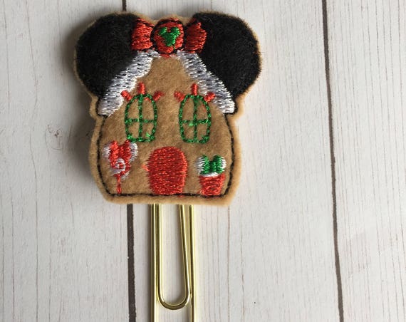 Miss Mouse Gingerbread House planner Clip/Planner Clip/Bookmark. Gingerbread Planner Clip. Mouse Planner Clip. Holiday Planner Clip
