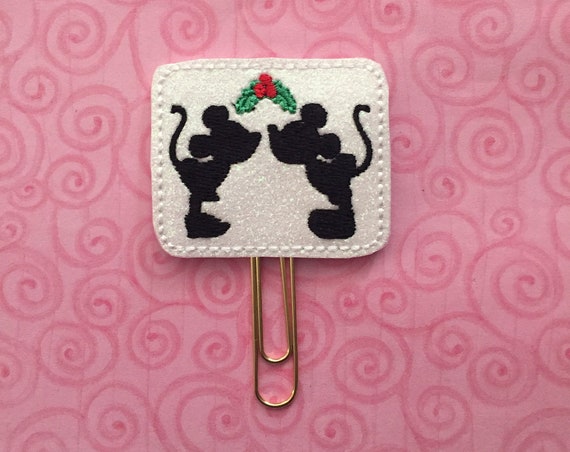 Mistletoe Mouse Clip/Planner Clip/Bookmark. Mouse Planner Clip. Christmas Planner Clip. Mistletoe Planner Clip. Holiday Planner Clip