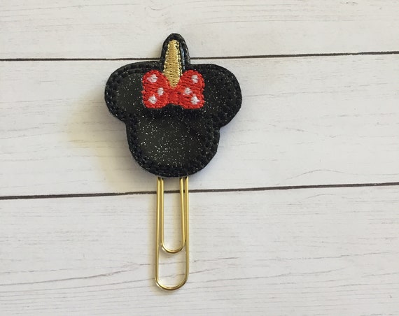 Unicorn Mouse With Bow Planner Clip/Planner Clip/Bookmark. Mouse Planner Clip. Unicorn Planner Clip. Floral Planner Clip