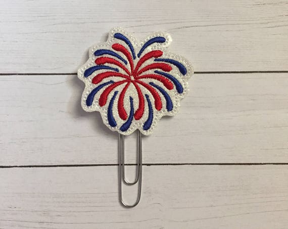 Glitter Fireworks Planner Clip/Planner Clip/Bookmark. Patriotic Planner Clip. 4th of July Clip. Glitter Planner Clip. Easter Planner