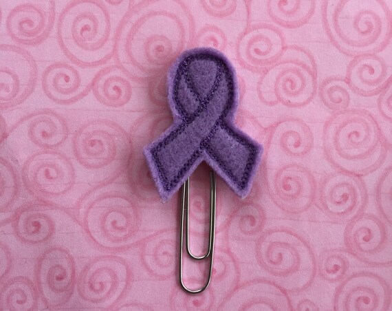 Lavender Awareness Ribbon Clip/Planner Clip/Bookmark. Awareness Planner Clip. Ribbon Planner Clip