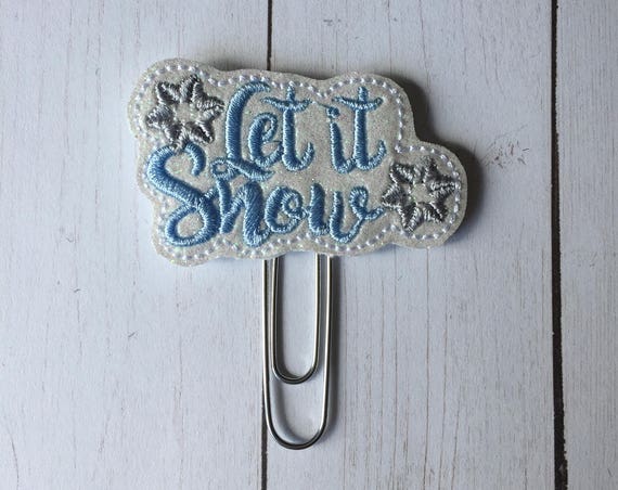Let It Snow Glitter planner Clip/Planner Clip/Bookmark. Glitter Planner Clip. Winter Planner Clip. Snow Planner Clip. Holiday Planner Clip
