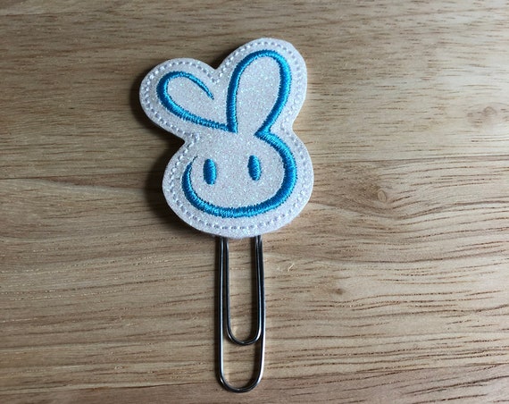 Glitter Vinyl Blue Bunny Planner Clip. Easter Planner Clip. Bunny Planner Clip. Happy Easter Planner Clip. Spring Planner Clip.